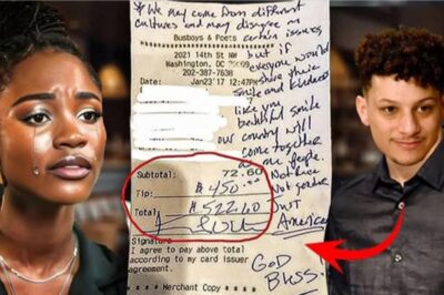 Black Waitress Serves Patrick Mahomes, Saw Note on Check, and Burst into Tears