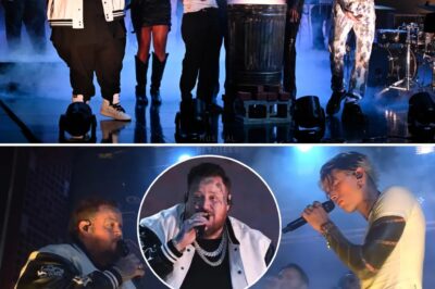 Jelly Roll and Machine Gun Kelly joined forces with Travis Barker for a powerful, heartfelt rendition of “Lonely Road” on The Tonight Show Starring Jimmy Fallon, and the result was pure, raw emotion