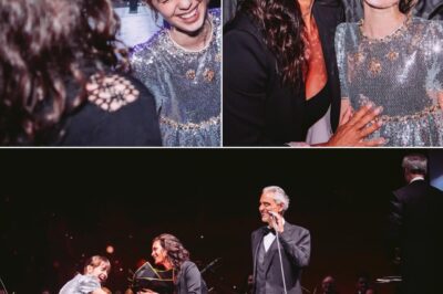 The atmosphere was electric as Andrea Bocelli, the legendary tenor, took the stage with his 11-year-old daughter, Virginia, for their tender new duet, Dare To Be. The moment was nothing short of magical, as the father-daughter duo harmonized beautifully, their voices blending in a way that tugged at the heartstrings of every listener. The audience was captivated, their emotions rising with each note. Virginia’s pure, angelic voice perfectly complemented Bocelli’s deep, resonant tones, creating a performance that was both intimate and powerful. The crowd was visibly moved, some even wiping away tears, as the connection between father and daughter shone through in every word of the song.