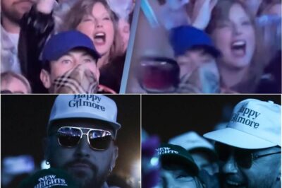 Travis Kelce hugging and protecting Taylor Swift in the pit of Coachella watching Ice Spice