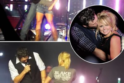Blake Shelton’s performance of “Kiss My Country Ass” at the Wisconsin State Fair was an unforgettable night filled with energy and entertainment! With his trademark country flair and irresistible charm, Blake lit up the stage, but it was the dynamic presence of his then-wife, Miranda Lambert, that truly stole the show.