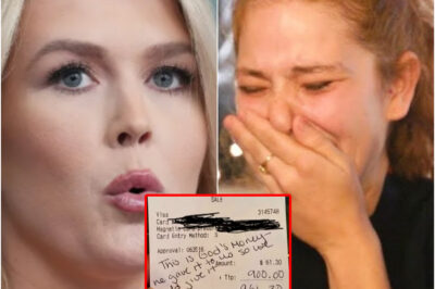 $1,000 Tip and a Mysterious Note: Karoline Leavitt’s Act Leaves Waitress in Tears—and America Divided! What Did the Secret Message Say?  When a waitress received a life-changing $1,000 tip from Karoline Leavitt, along with a handwritten note, the internet exploded. Some call it pure generosity, others see a hidden agenda. What was written on that receipt that shocked the nation? Discover the emotional story and the real reason behind the viral moment that has everyone talking!