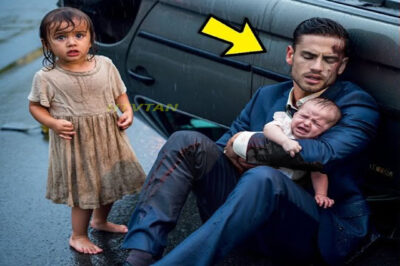 A homeless girl sees a wounded millionaire with a baby in the rain, but she recognizes him when…