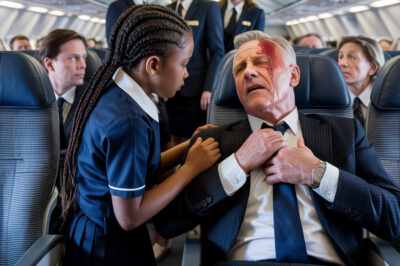 A poor 12-year-old Black girl saved a millionaire on a plane after he had a stroke — but what he whispered to her next made her break down in tears…