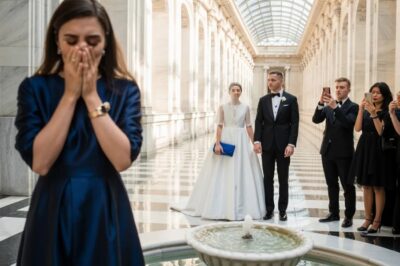 My daughter threw my wedding gift—an old passbook—into a fountain. “Is this just spare change, Mom?” she mocked. Her wealthy husband laughed, calling me a “worthless cleaner.” I walked out. The next morning at the bank, the teller turned pale and begging me : “Ma’am… do not leave.”…