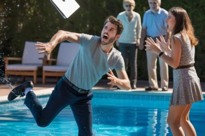 “My brother smirked, hurled the laptop into the pool, and sneered, ‘Let’s see you close that $5 million deal now.’ My parents actually applauded him. I just laughed and said, ‘You idiot… that wasn’t my work laptop. It belonged to your last investor.’”