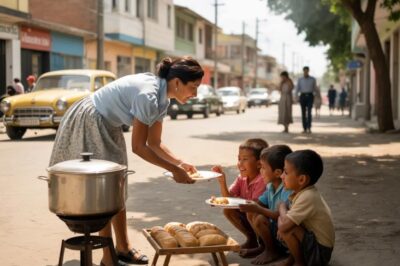 She Fed Three Homeless Triplets—Years Later, Three Rolls-Royces Stopped at Her Food Stall