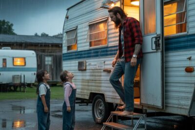 No One Opened the Door for Two Lost Twin Girls Standing in the Rain All Night — Until a Poor Single Father Let Them In and Discovered a Secret Bigger Than He Ever Imagined