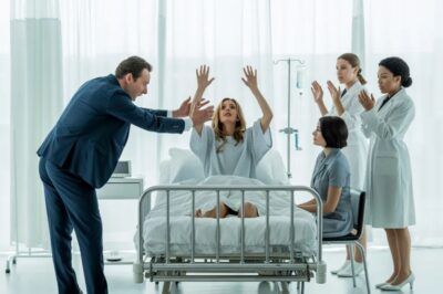 I was still dizzy from the anesthesia when he walked in—not with flowers, not with worry, but with her perfume trailing behind him. “Get up,” he said, voice cold as the IV drip. “This bed isn’t for you anymore.” I pressed a trembling hand to my belly. “I’m carrying your child.” He didn’t even blink. “And I’m choosing her.” The monitor kept beeping like a warning I couldn’t understand—until the nurse whispered something that made my blood turn to ice… and his face finally crack.